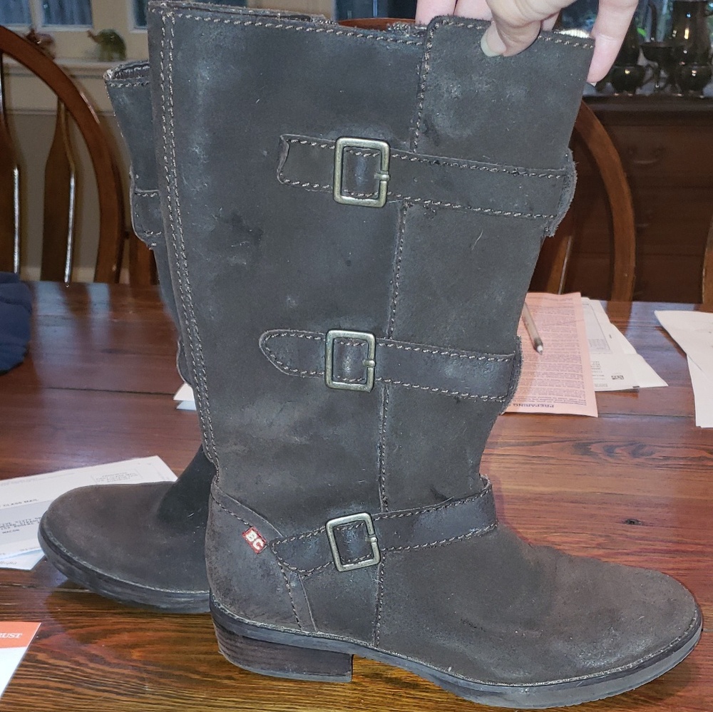 BC brand oiled leather moto boots